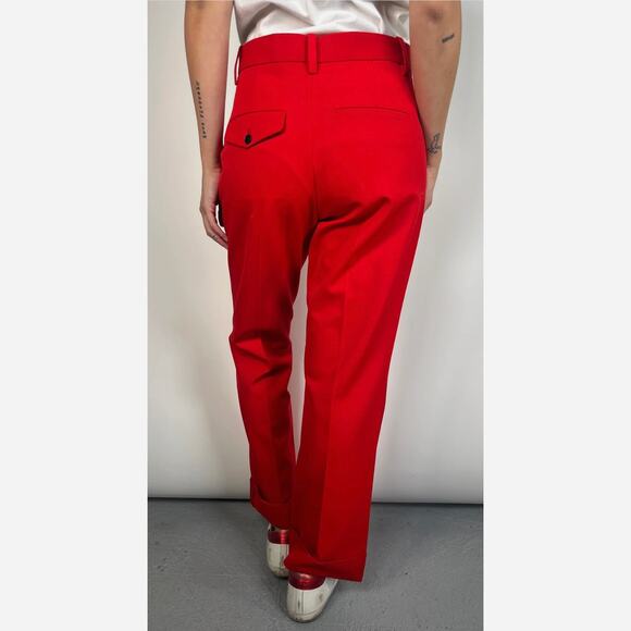 Zadig & Voltaire Poetia Turn-Up Hem Gabardine Trousers Red 34 - Picture 6 of 10